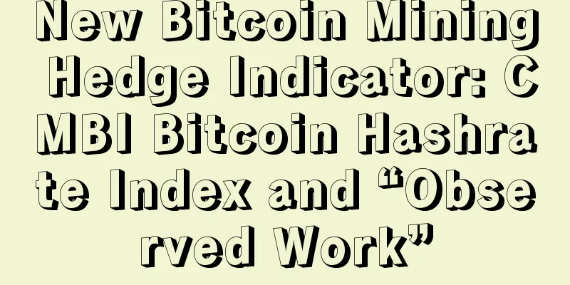 New Bitcoin Mining Hedge Indicator: CMBI Bitcoin Hashrate Index and “Observed Work”