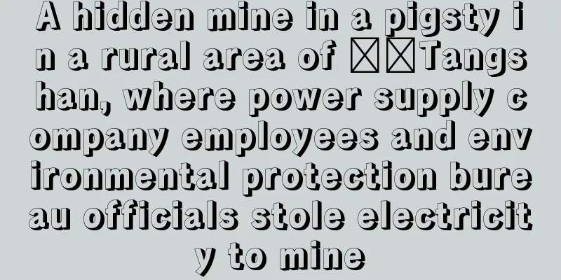 A hidden mine in a pigsty in a rural area of ​​Tangshan, where power supply company employees and environmental protection bureau officials stole electricity to mine