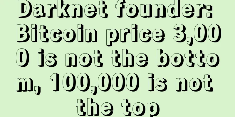 Darknet founder: Bitcoin price 3,000 is not the bottom, 100,000 is not the top