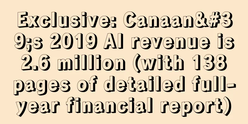 Exclusive: Canaan's 2019 AI revenue is 2.6 million (with 138 pages of detailed full-year financial report)