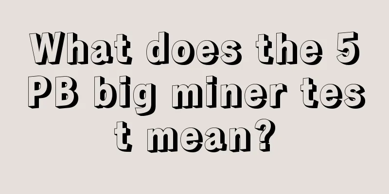 What does the 5PB big miner test mean?