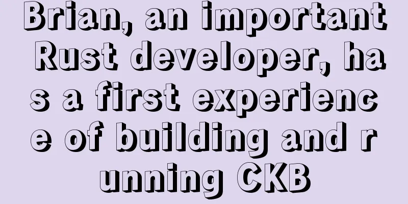 Brian, an important Rust developer, has a first experience of building and running CKB