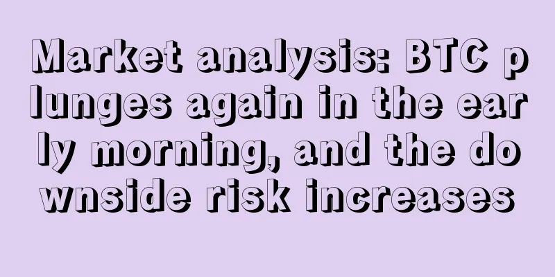 Market analysis: BTC plunges again in the early morning, and the downside risk increases