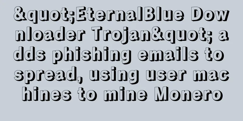 "EternalBlue Downloader Trojan" adds phishing emails to spread, using user machines to mine Monero