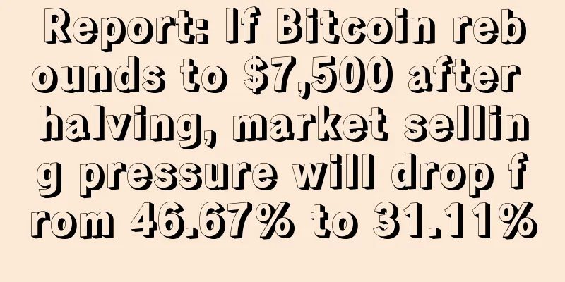 Report: If Bitcoin rebounds to $7,500 after halving, market selling pressure will drop from 46.67% to 31.11%