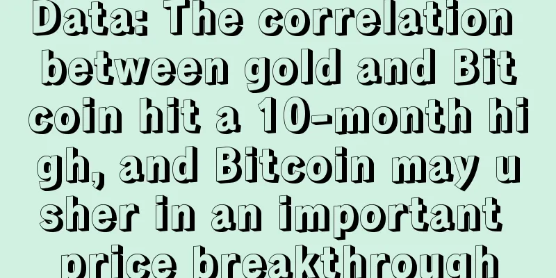 Data: The correlation between gold and Bitcoin hit a 10-month high, and Bitcoin may usher in an important price breakthrough