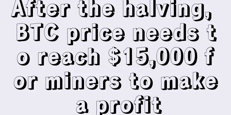 After the halving, BTC price needs to reach $15,000 for miners to make a profit