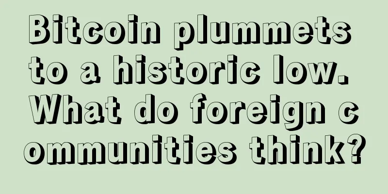 Bitcoin plummets to a historic low. What do foreign communities think?