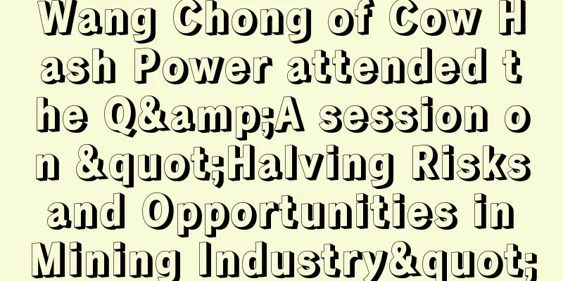 Wang Chong of Cow Hash Power attended the Q&A session on "Halving Risks and Opportunities in Mining Industry"