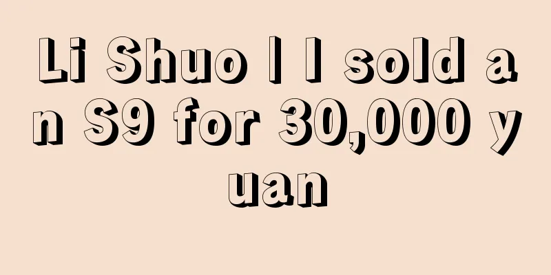 Li Shuo | I sold an S9 for 30,000 yuan