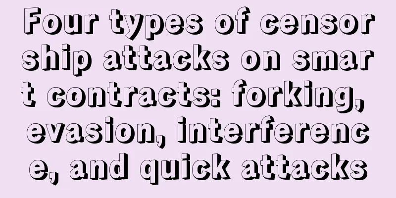Four types of censorship attacks on smart contracts: forking, evasion, interference, and quick attacks
