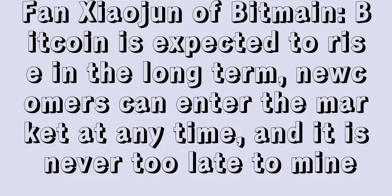 Fan Xiaojun of Bitmain: Bitcoin is expected to rise in the long term, newcomers can enter the market at any time, and it is never too late to mine