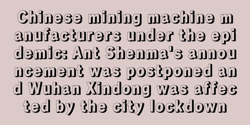 Chinese mining machine manufacturers under the epidemic: Ant Shenma's announcement was postponed and Wuhan Xindong was affected by the city lockdown