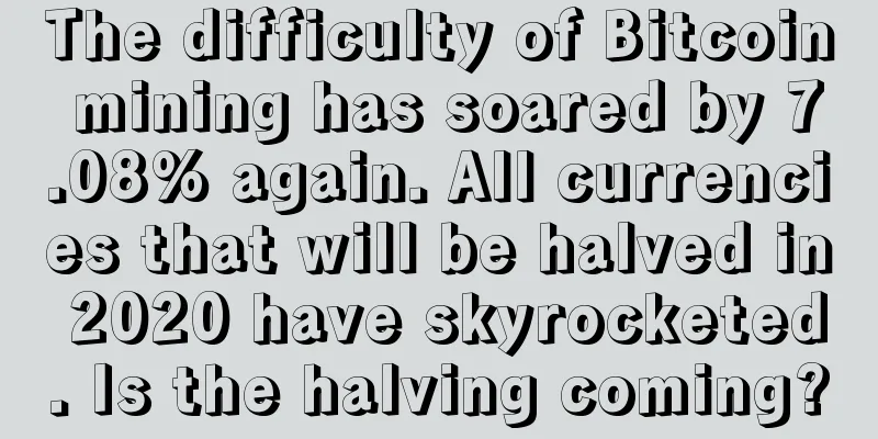 The difficulty of Bitcoin mining has soared by 7.08% again. All currencies that will be halved in 2020 have skyrocketed. Is the halving coming?