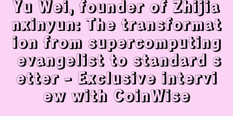 Yu Wei, founder of Zhijianxinyun: The transformation from supercomputing evangelist to standard setter - Exclusive interview with CoinWise