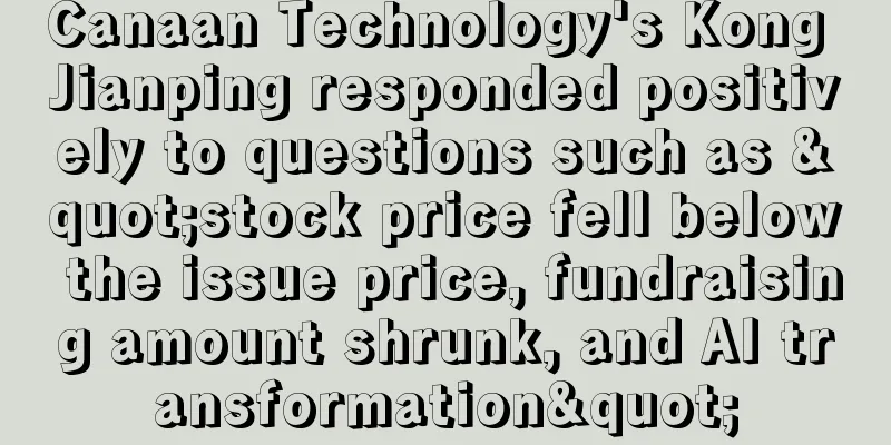 Canaan Technology's Kong Jianping responded positively to questions such as "stock price fell below the issue price, fundraising amount shrunk, and AI transformation"