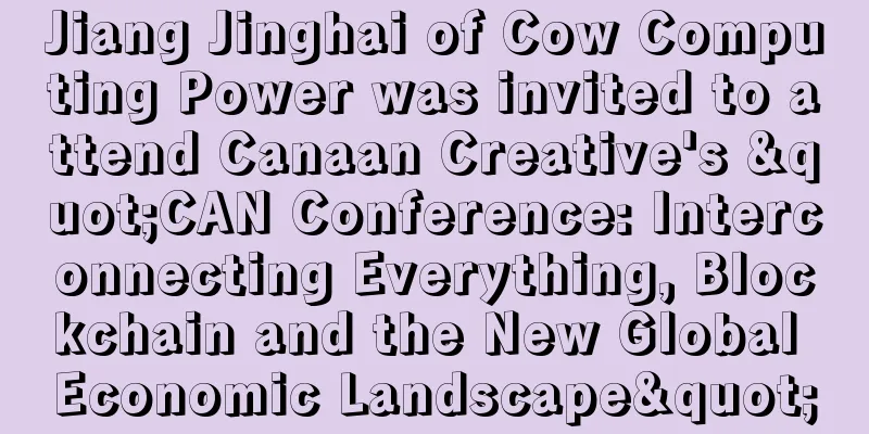 Jiang Jinghai of Cow Computing Power was invited to attend Canaan Creative's "CAN Conference: Interconnecting Everything, Blockchain and the New Global Economic Landscape"