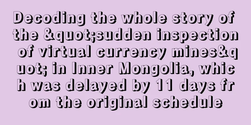 Decoding the whole story of the "sudden inspection of virtual currency mines" in Inner Mongolia, which was delayed by 11 days from the original schedule