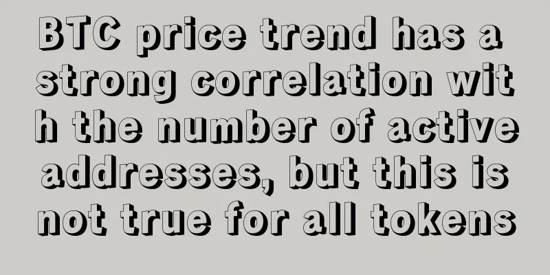 BTC price trend has a strong correlation with the number of active addresses, but this is not true for all tokens