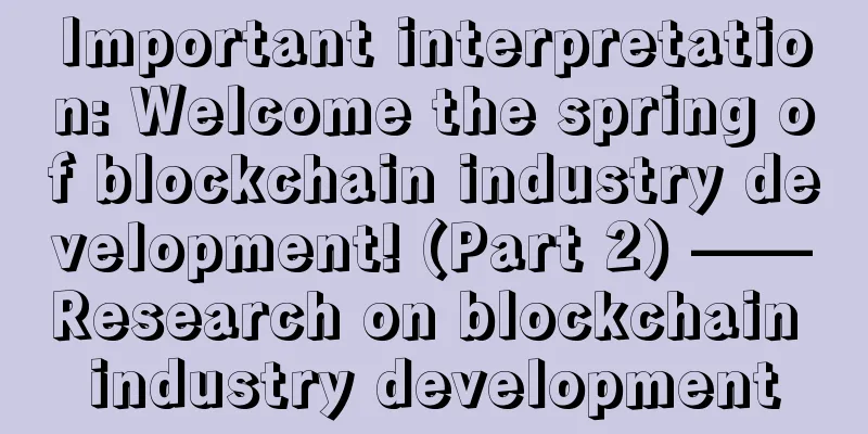 Important interpretation: Welcome the spring of blockchain industry development! (Part 2) ——Research on blockchain industry development
