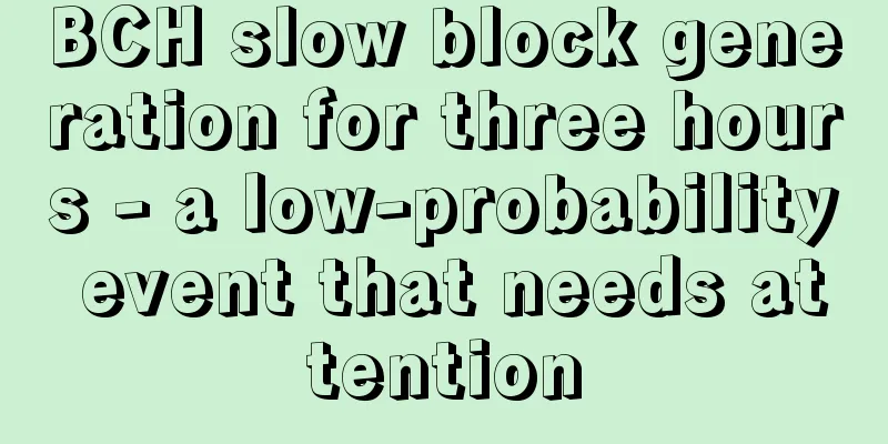 BCH slow block generation for three hours - a low-probability event that needs attention