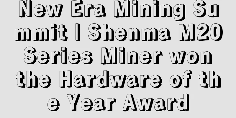New Era Mining Summit | Shenma M20 Series Miner won the Hardware of the Year Award