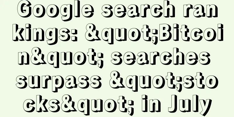 Google search rankings: "Bitcoin" searches surpass "stocks" in July