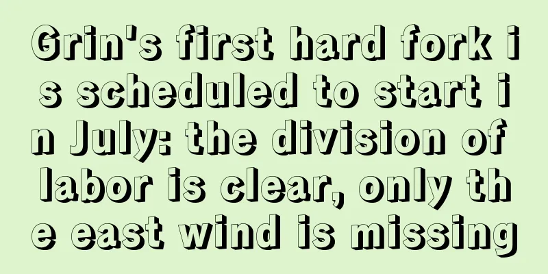 Grin's first hard fork is scheduled to start in July: the division of labor is clear, only the east wind is missing