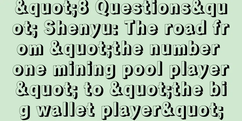 "8 Questions" Shenyu: The road from "the number one mining pool player" to "the big wallet player"