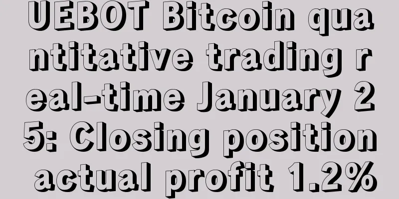 UEBOT Bitcoin quantitative trading real-time January 25: Closing position actual profit 1.2%