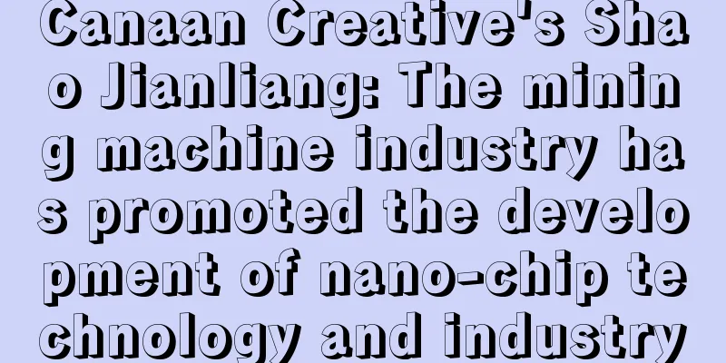 Canaan Creative's Shao Jianliang: The mining machine industry has promoted the development of nano-chip technology and industry