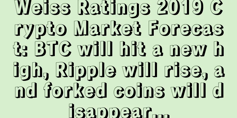 Weiss Ratings 2019 Crypto Market Forecast: BTC will hit a new high, Ripple will rise, and forked coins will disappear...