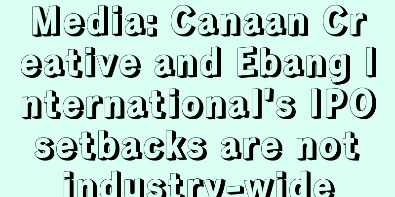 Media: Canaan Creative and Ebang International's IPO setbacks are not industry-wide