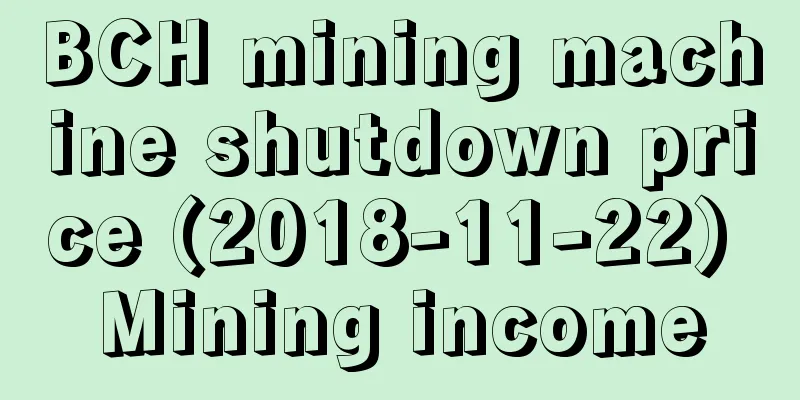 BCH mining machine shutdown price (2018-11-22) Mining income