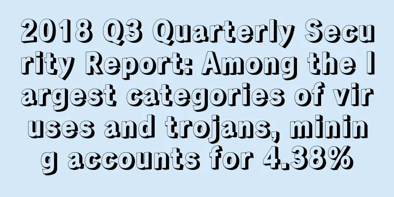 2018 Q3 Quarterly Security Report: Among the largest categories of viruses and trojans, mining accounts for 4.38%