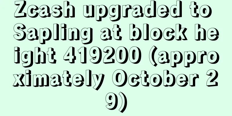 Zcash upgraded to Sapling at block height 419200 (approximately October 29)