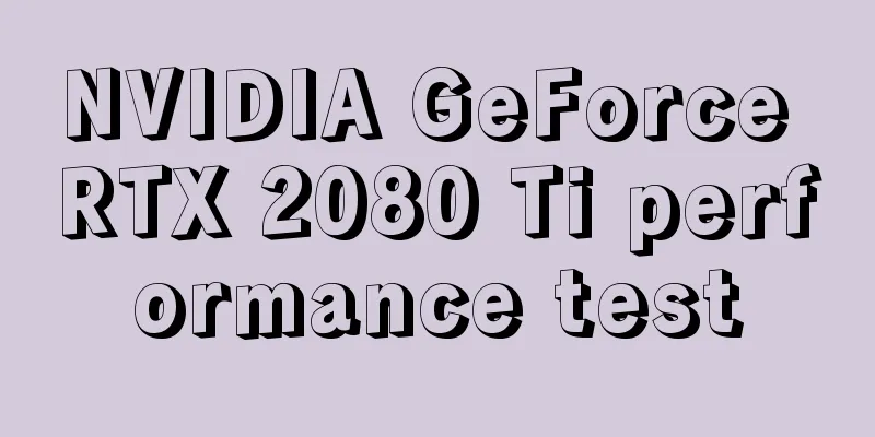 NVIDIA GeForce RTX 2080 Ti performance test