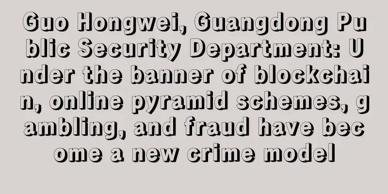 Guo Hongwei, Guangdong Public Security Department: Under the banner of blockchain, online pyramid schemes, gambling, and fraud have become a new crime model