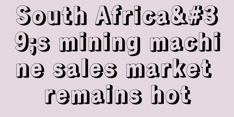 South Africa's mining machine sales market remains hot