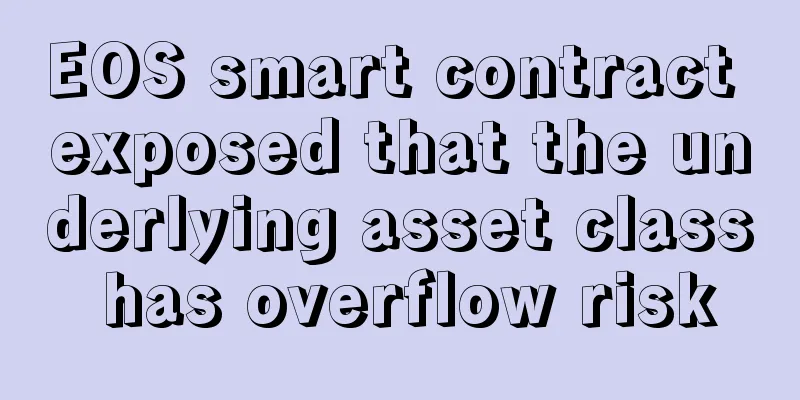 EOS smart contract exposed that the underlying asset class has overflow risk