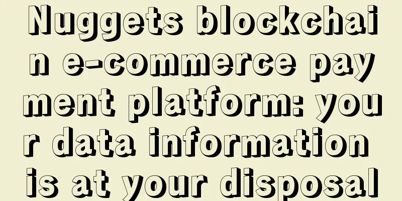 Nuggets blockchain e-commerce payment platform: your data information is at your disposal
