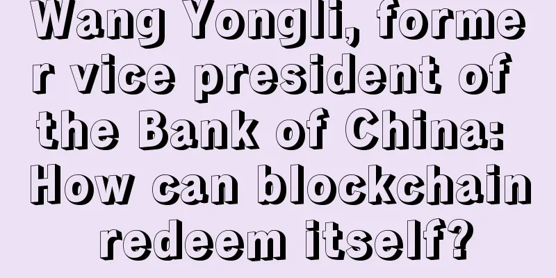 Wang Yongli, former vice president of the Bank of China: How can blockchain redeem itself?