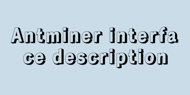 Antminer interface description