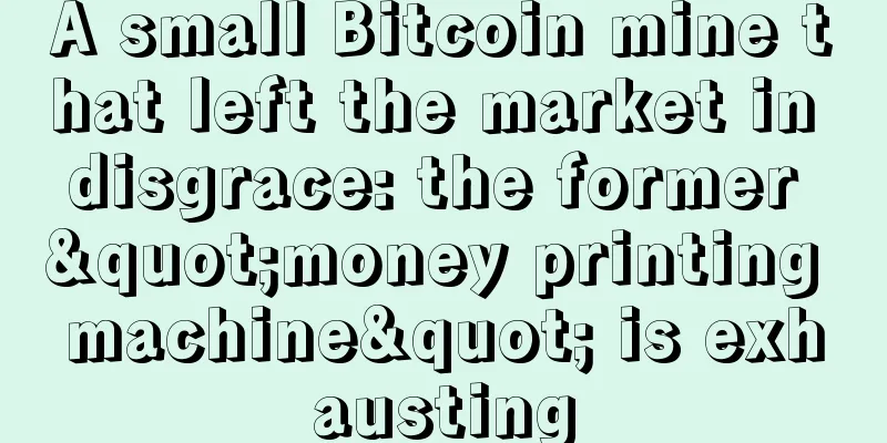 A small Bitcoin mine that left the market in disgrace: the former "money printing machine" is exhausting