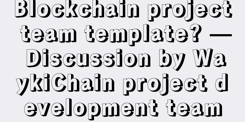 Blockchain project team template? — Discussion by WaykiChain project development team