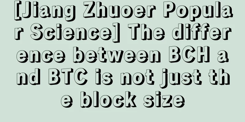 [Jiang Zhuoer Popular Science] The difference between BCH and BTC is not just the block size