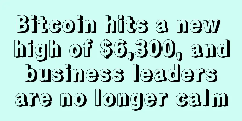Bitcoin hits a new high of $6,300, and business leaders are no longer calm