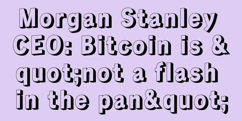 Morgan Stanley CEO: Bitcoin is "not a flash in the pan"