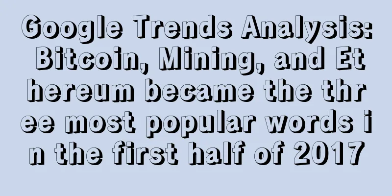 Google Trends Analysis: Bitcoin, Mining, and Ethereum became the three most popular words in the first half of 2017
