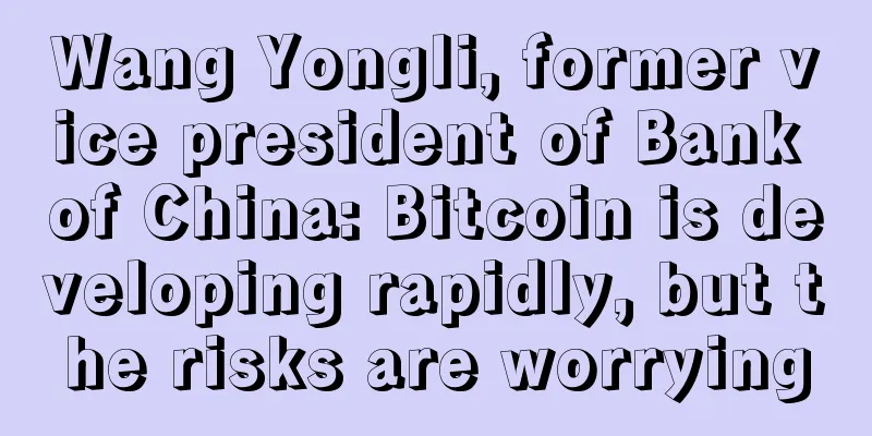 Wang Yongli, former vice president of Bank of China: Bitcoin is developing rapidly, but the risks are worrying